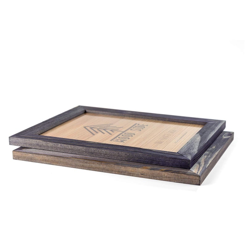 Woodside Rustic Wooden Picture Frame 11x14 Inch - Natural Solid Eco Wood for Wall Mounting Photo Frame - Old Dark Grey - Image 5